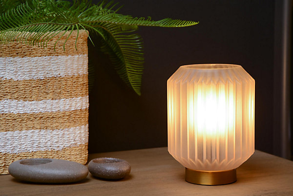 Lampe de table SUENO en verre avec 1xE14 - Blanc - Lucide