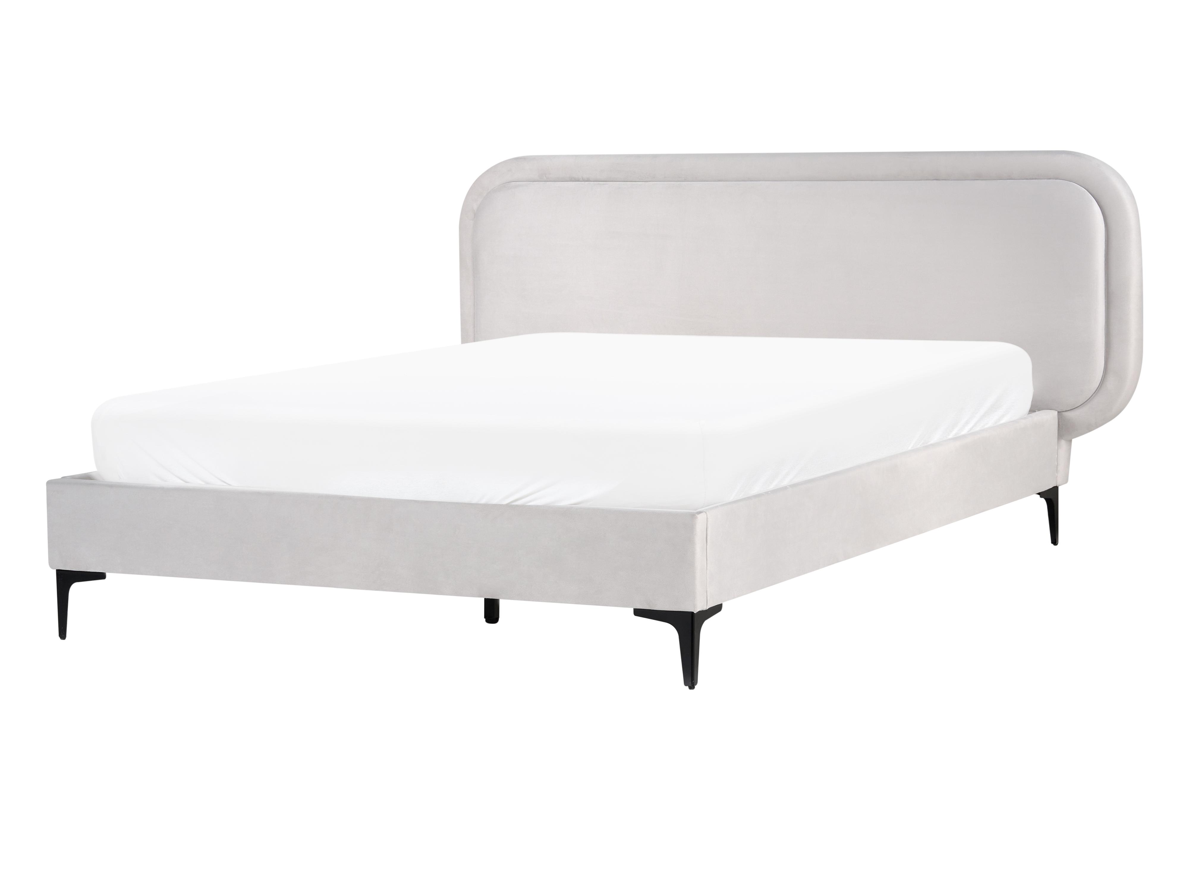 Bed Velvet SUZETTE 140 x 200 cm (EU Double) Light Grey