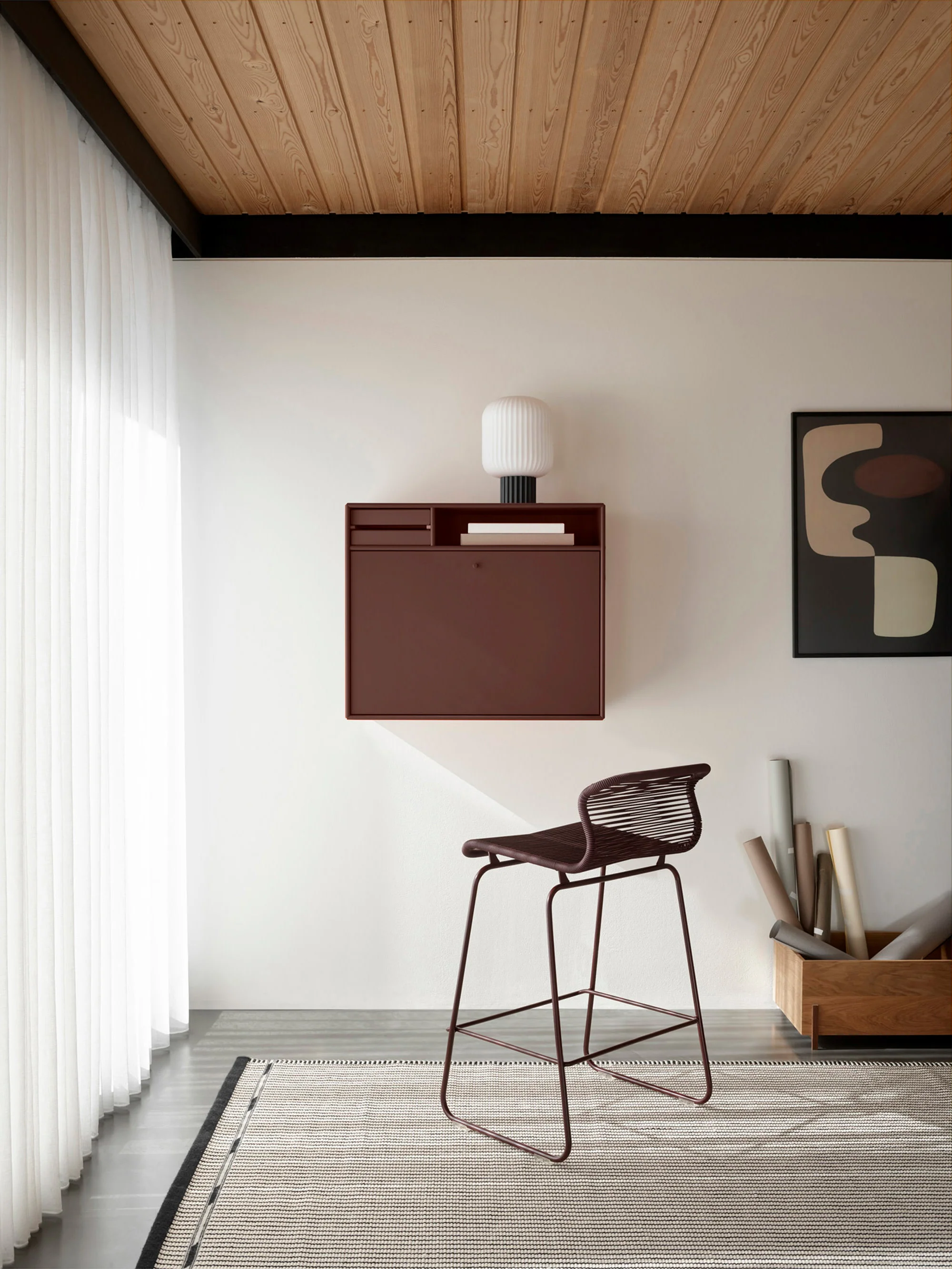Handgefertigter Wand-Schreibtisch Studio