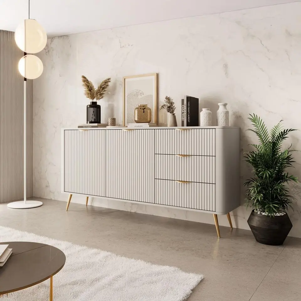 Meubella - Dressoir Lima - Beige - 163 cm