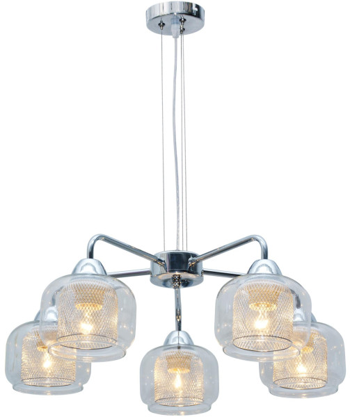 Lampa wisząca chromowana-przezroczysta Ray 5xE14x40W Candellux