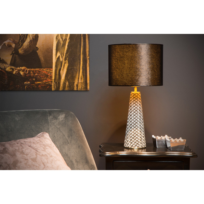 Lampe de table Extravaganza Velvet noire Ø 25 cm E27 60 W LUCIDE