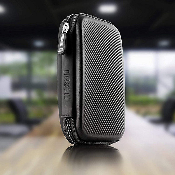 HDC2 BK Etui pour disque dur GPS liseuse batterie externe 11 x 15 cm Housse de protection antichoc semi rigide EVA Duronic