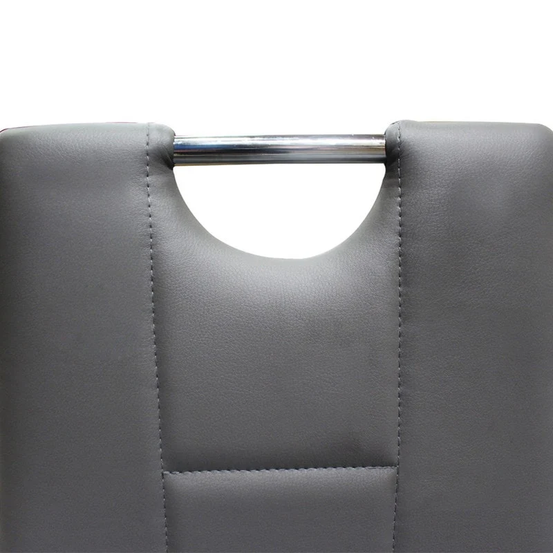 Best Master Furniture Upholstered Chrome Faux Leather Side Chairs (Set of 2)