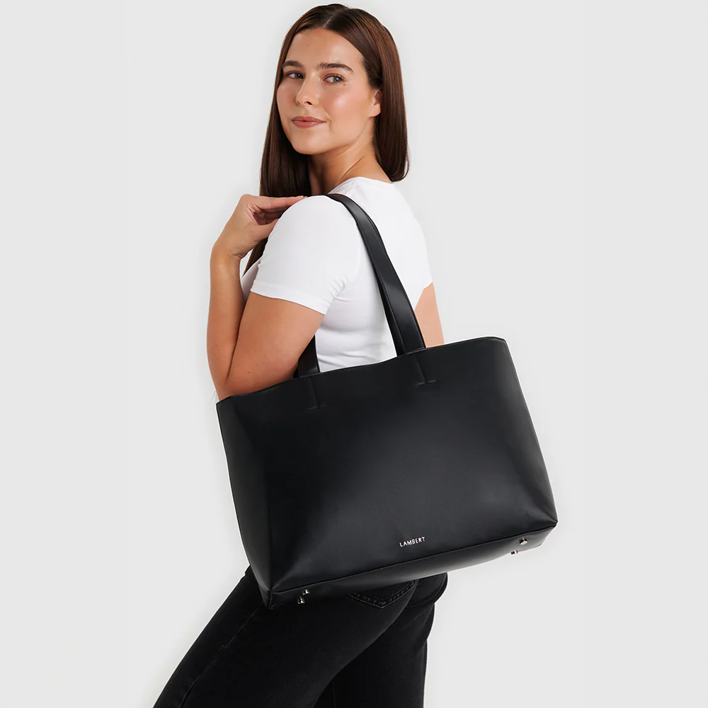 The Danyka - Black Vegan Leather Tote Bag
