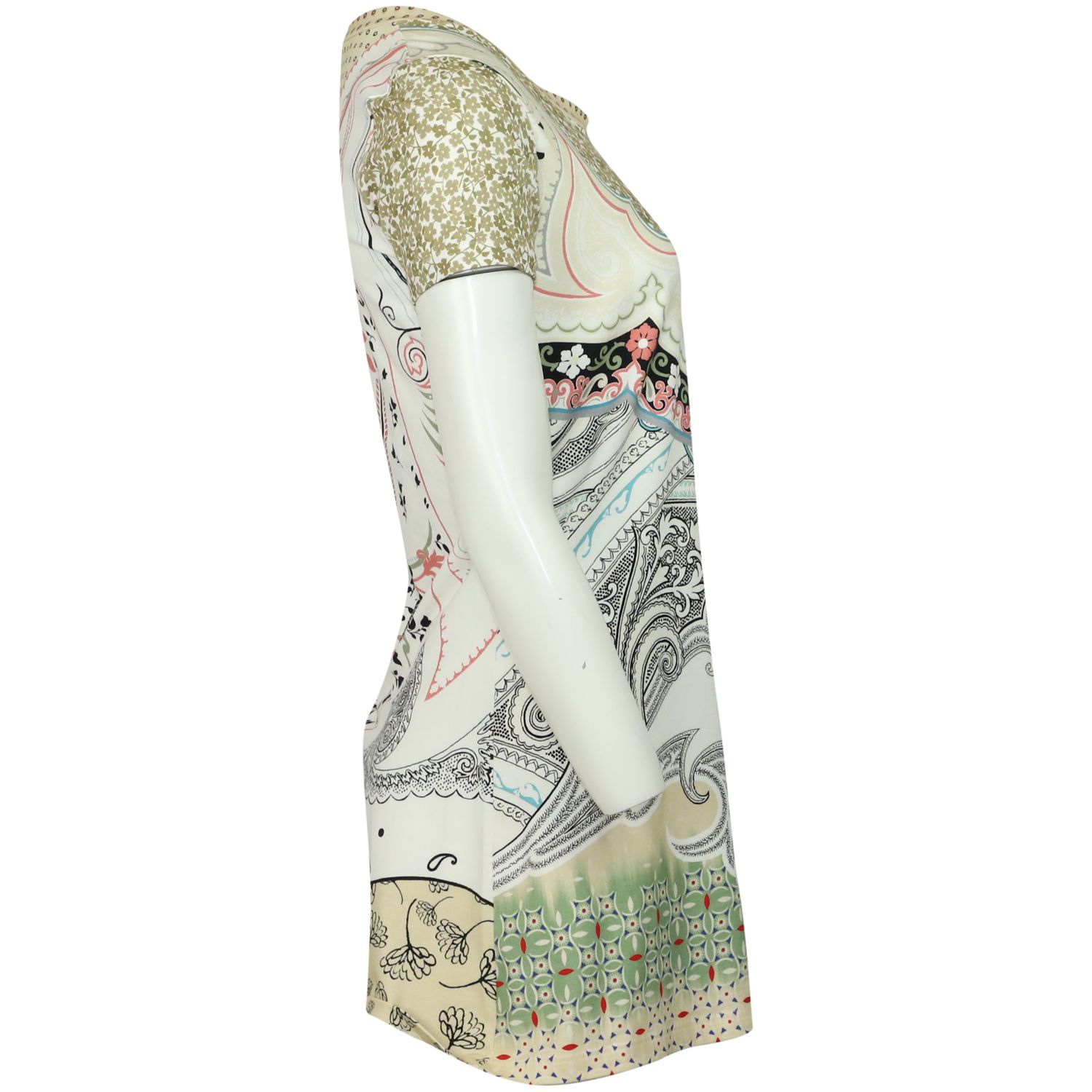 Etro Preloved Short Sleeve Print Casual Dress in Multicolor Cotton