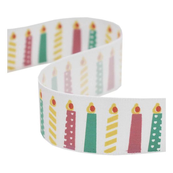 Colourful Candles Satin Ribbon 19mm x 4m
