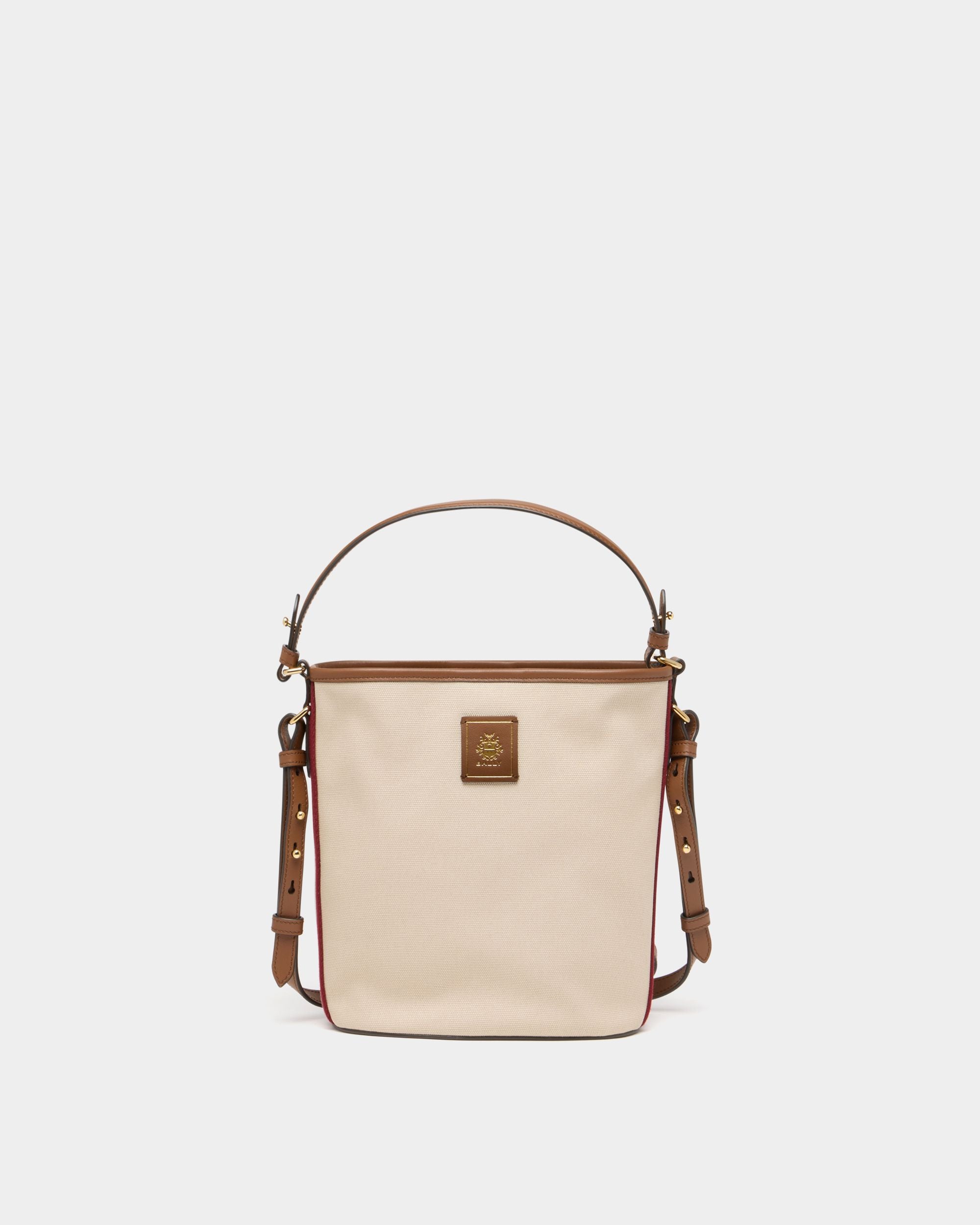 Beuteltasche Edelbliss aus naturfarbenem Canvas mit Bally-Ribbon-Detail