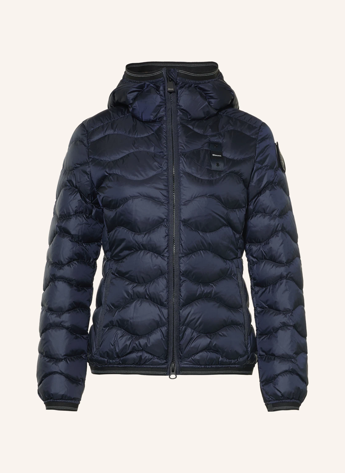 Blauer Daunenjacke CAMELIA mit Schmucksteinen