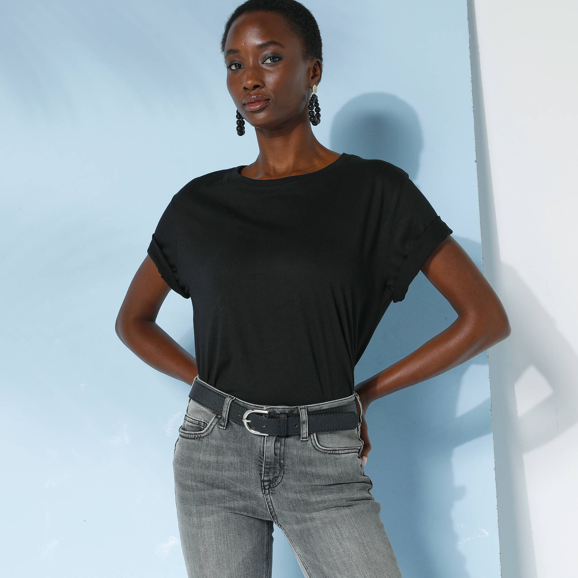 T-shirt "loose" en coton, uni