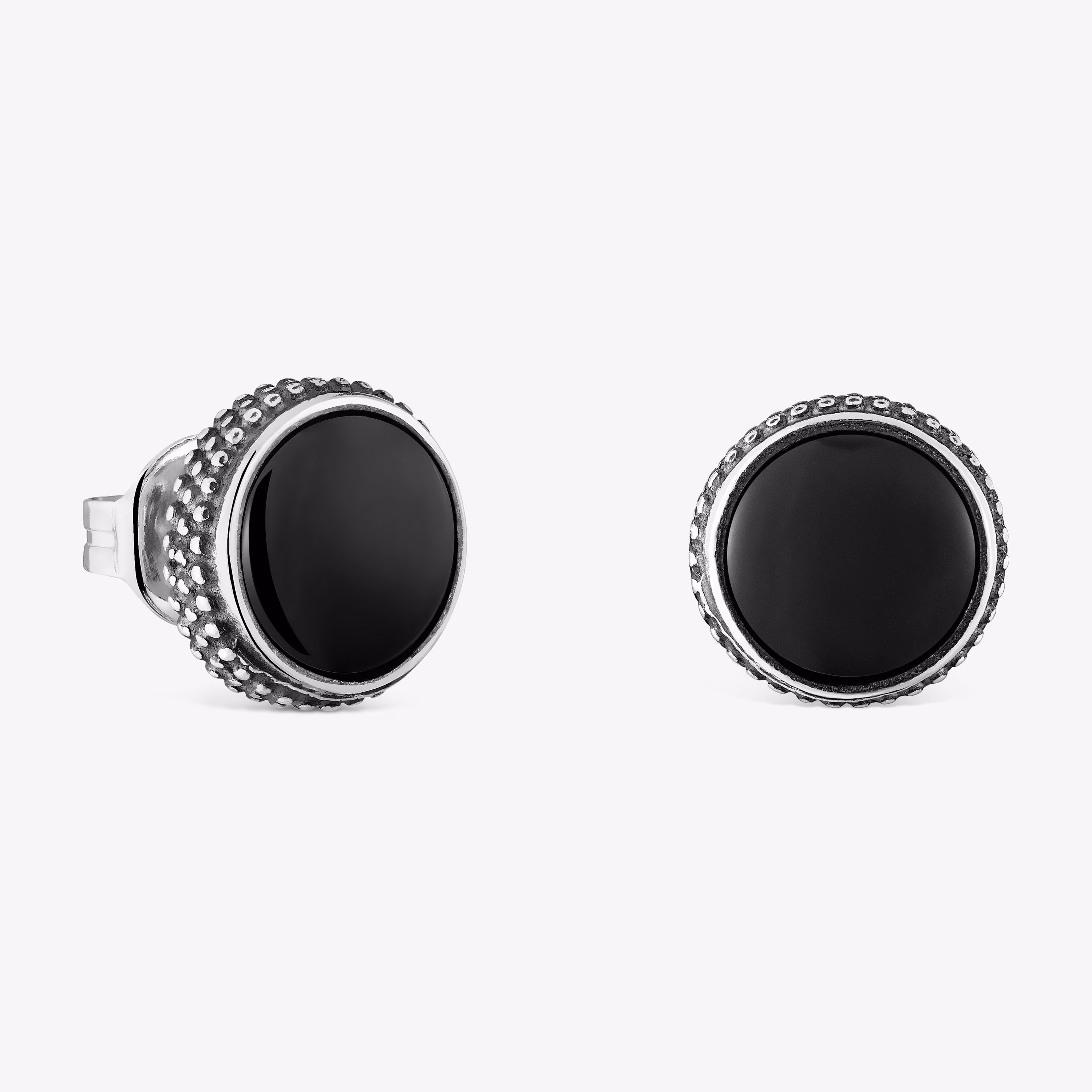 Pendientes de plata envejecida y ónix TOUS Man