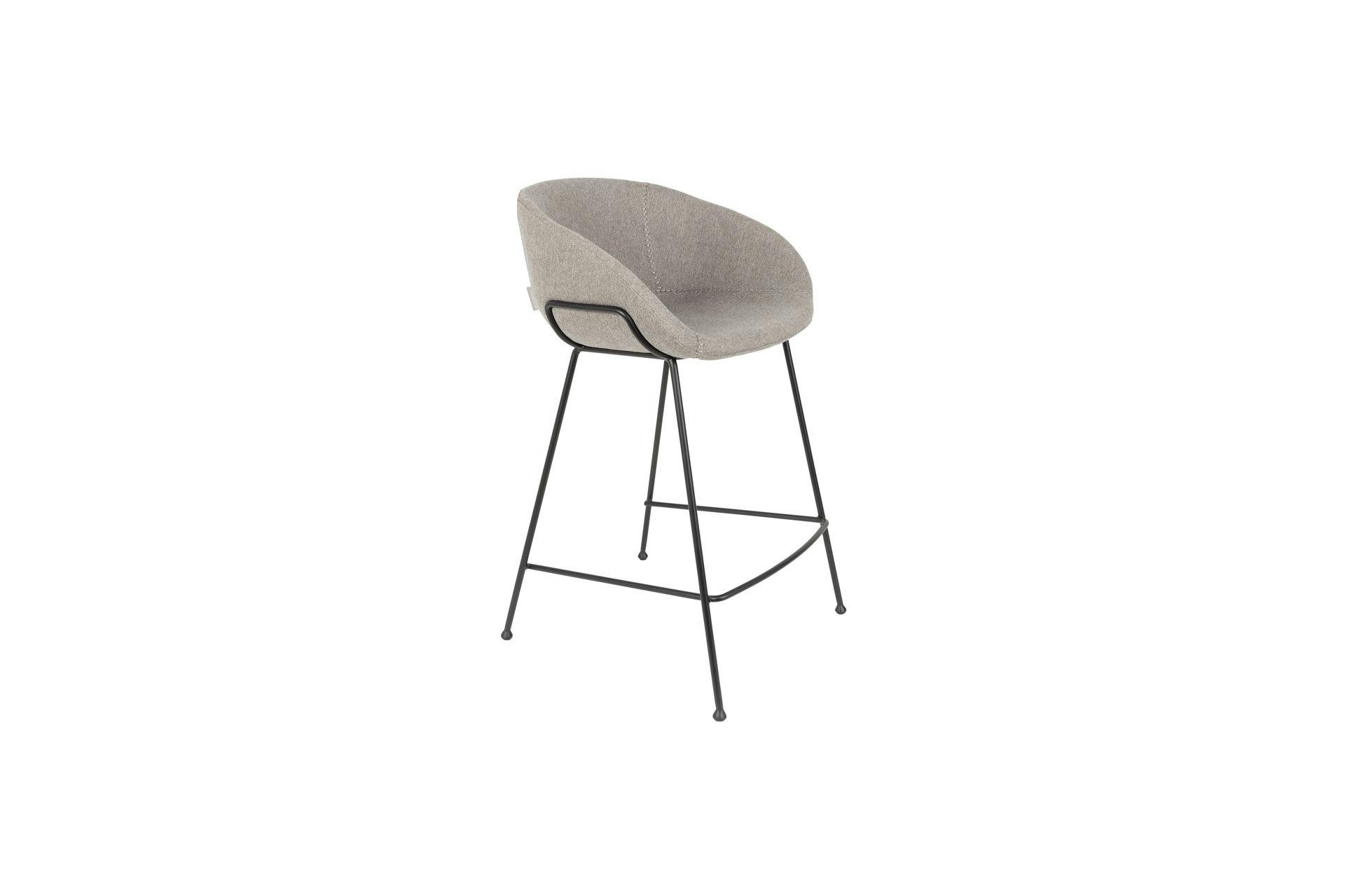 FESTON - Tabouret de comptoir en tissu gris