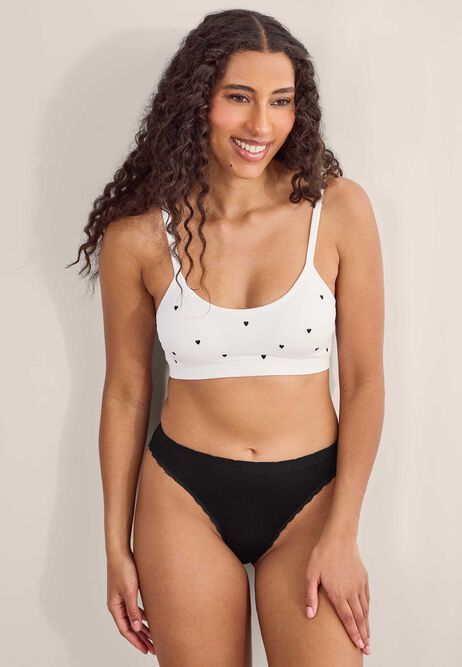 Womens White Heart Seamless Comfort Bra
