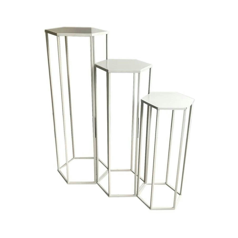 - Sellettes assorties en métal (lot de 3) blanc