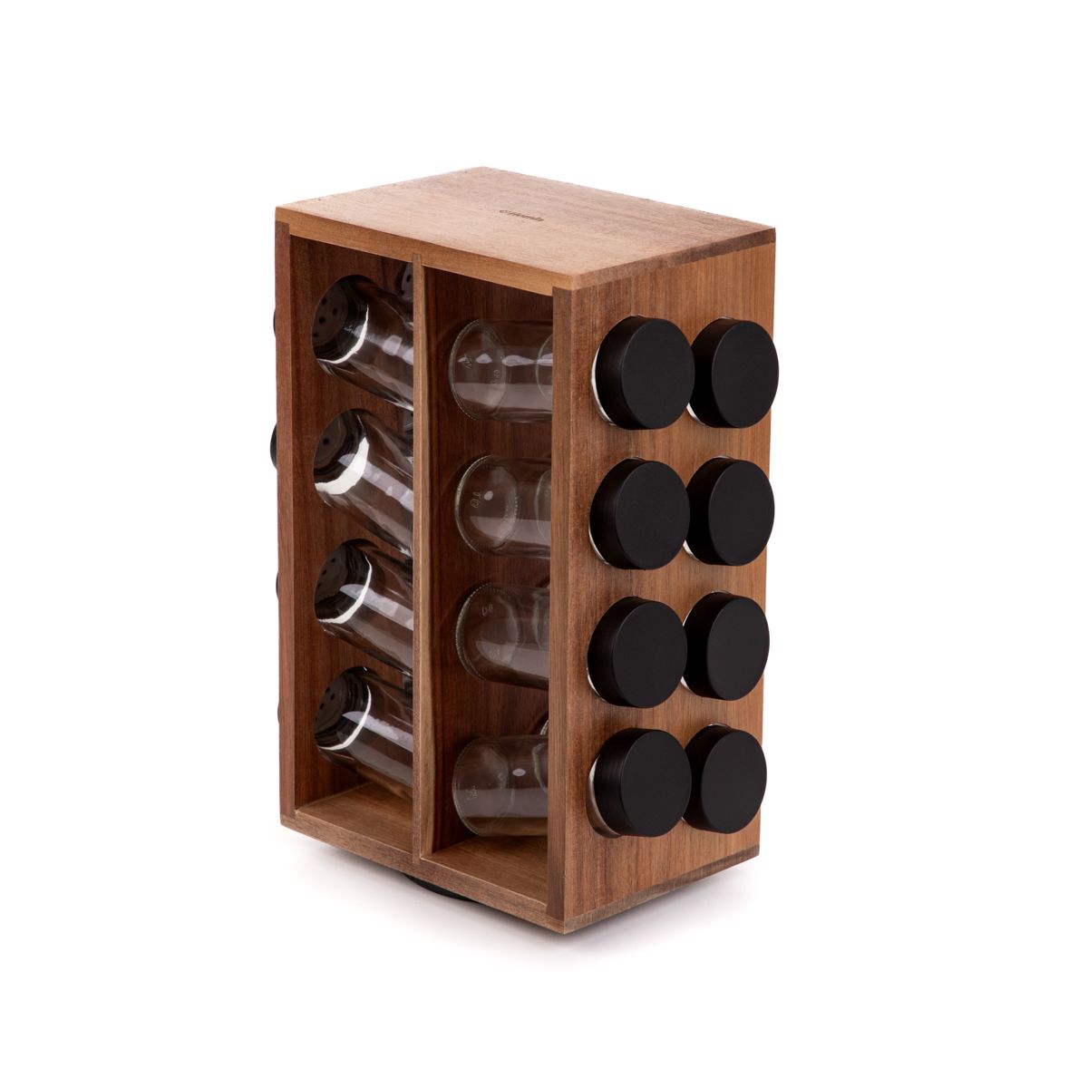 Zestaw przyprawników LENNE na stojaku obrotowym, 16 słoiczków 28x17x12 cm