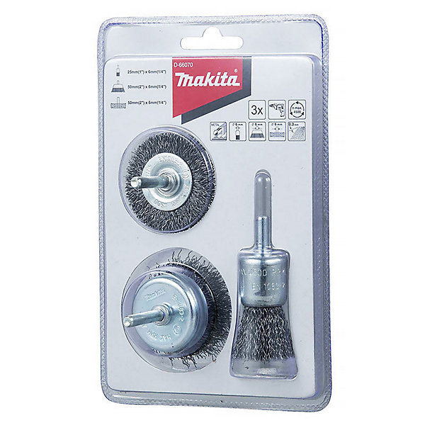 Lot De 3 Brosses Boisseau Pour Perceuse Makita D-66070