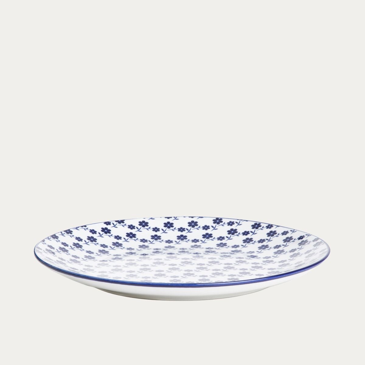 Talerz NAVIA obiadowy granatowy w kwiatuszki 27 cm