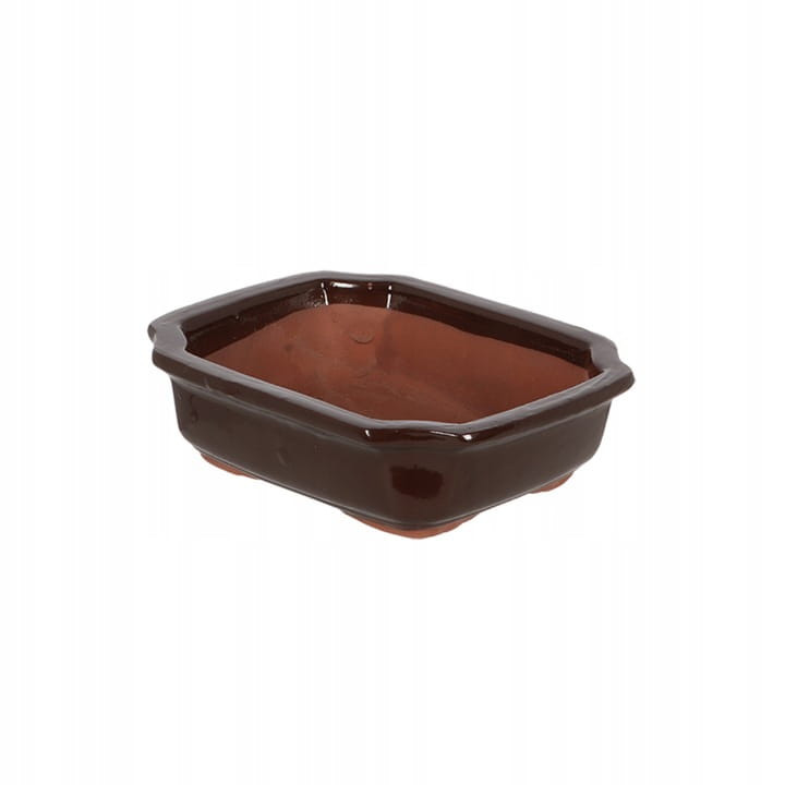DoniczkaBonsai prostokątna S ceramiczna brązowa komplet
