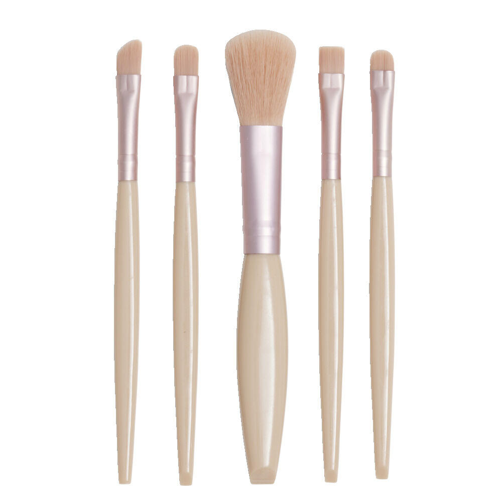 Kit de 5 pinceaux à maquillage dans boÎte avec miroir 7x13,5cm