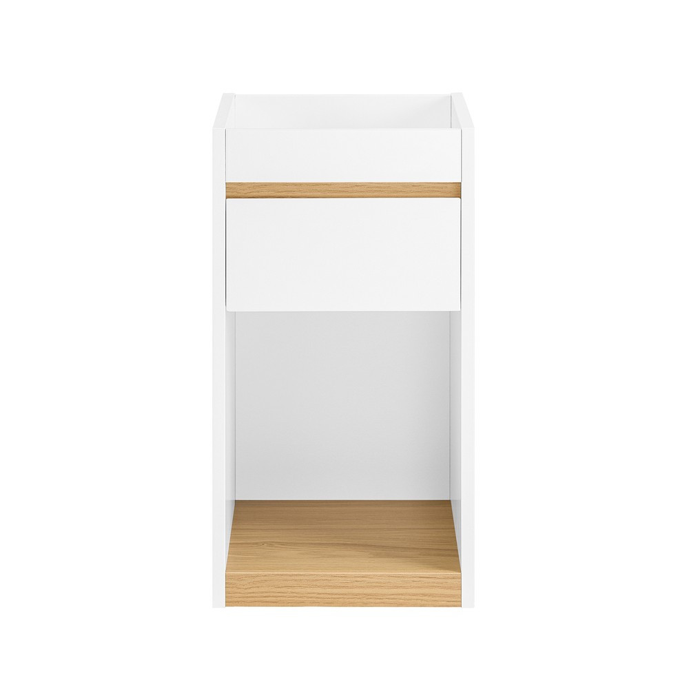 SoBuy Szafka nocna z jedną szufladą Biały 30x35x55cm Nowoczesny FBT137-W