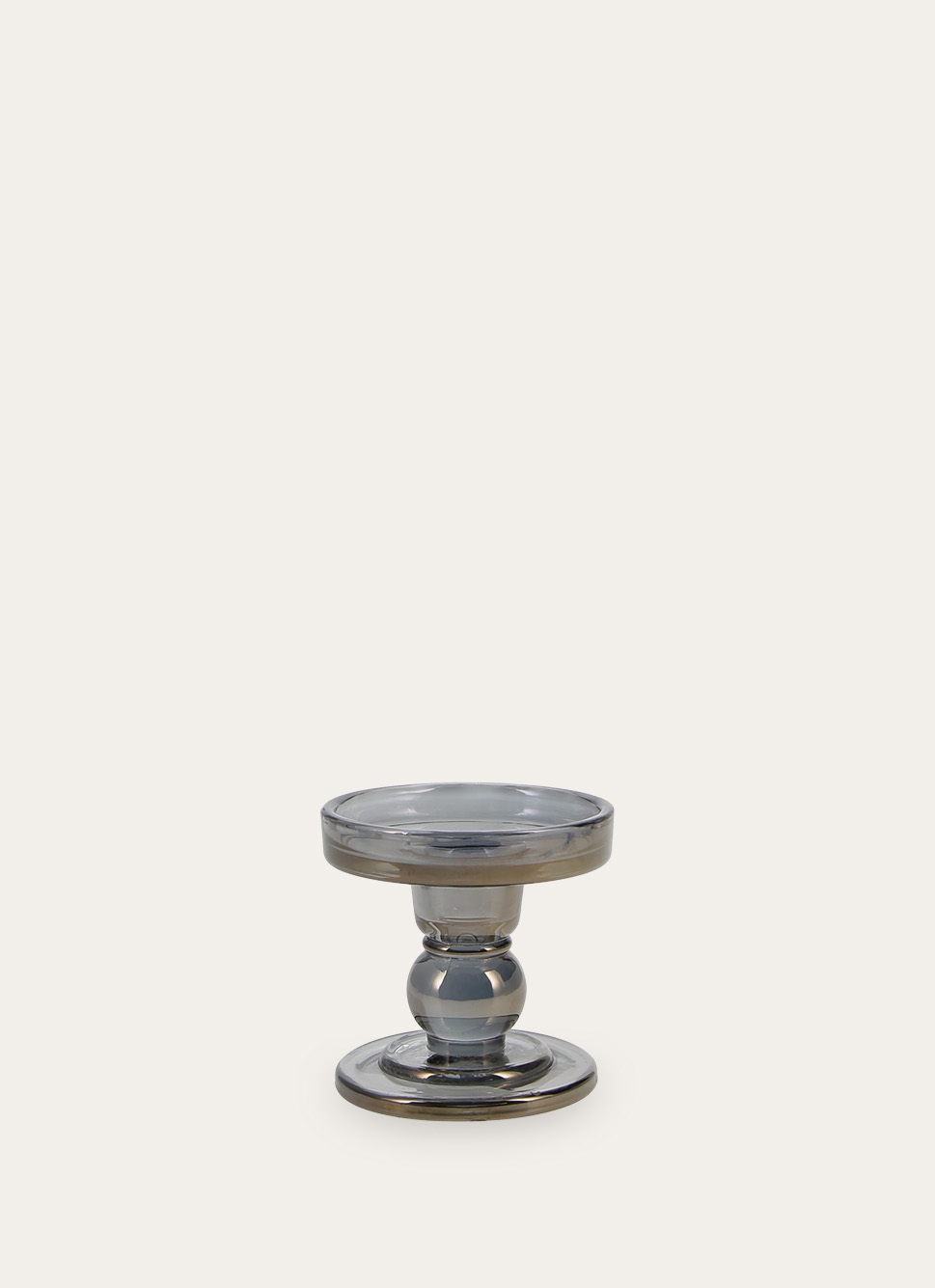 BOUGEOIR EN VERRE TRANSPARENTGRIS