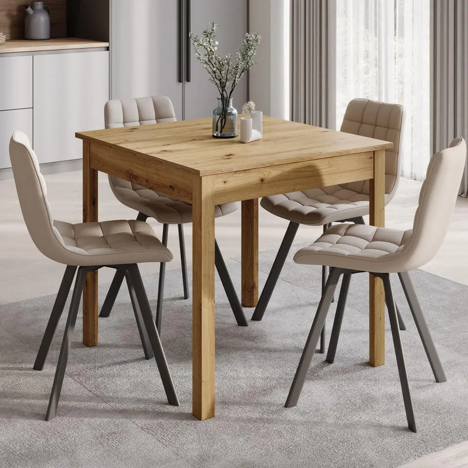 Meubella - Eetkamertafel Steve - Eiken - 80 cm