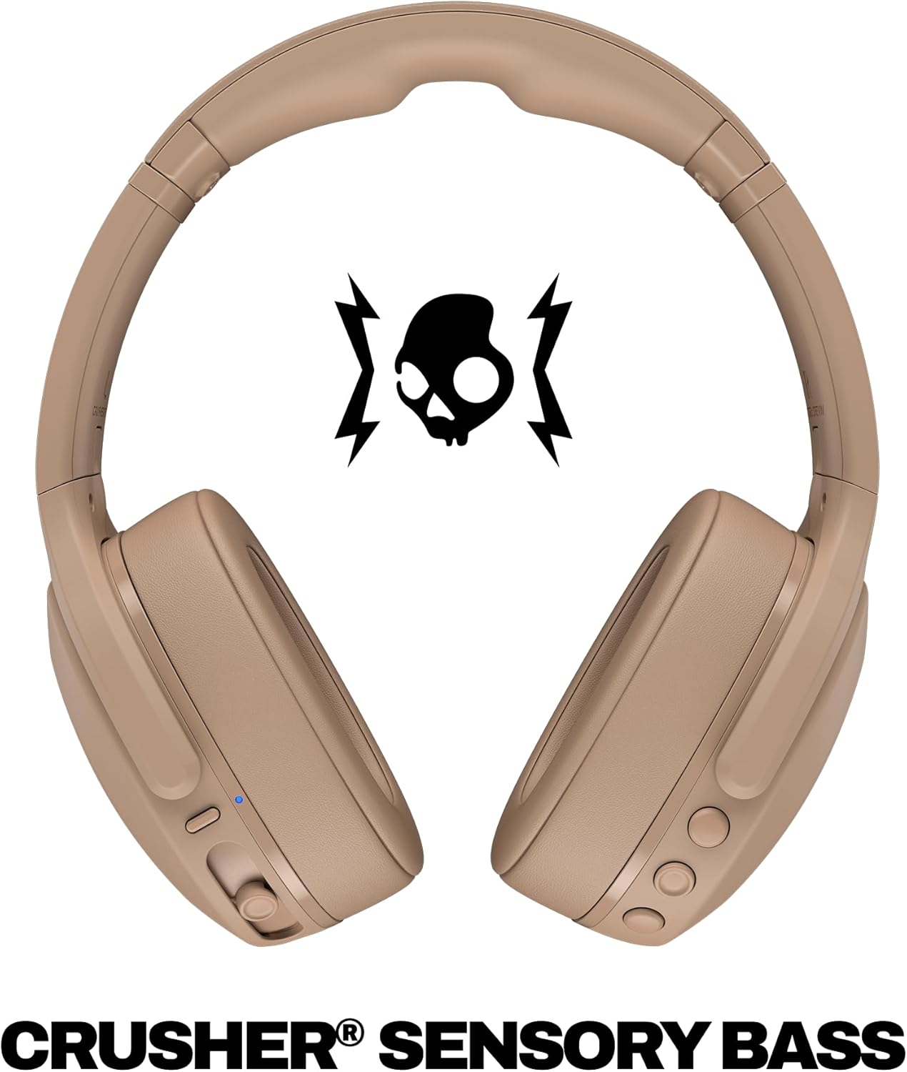 Skullcandy Crusher Evo Wireless Bluetooth Headphones with Multi-Sensory Bass, Noise Isolating Over-Ear Fit, Up to 40 Hours Battery, Microphone for iPhone Android - Primer