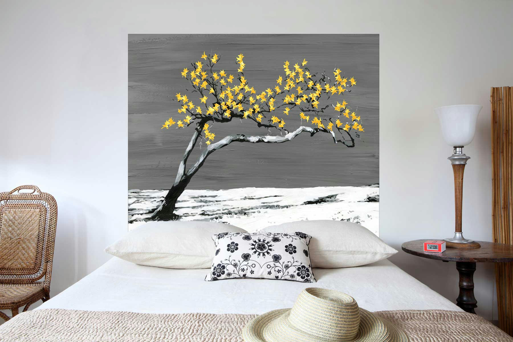 RENAISSANCE JAUNE - Tête de lit tissu sans support en bois 160*140 cm