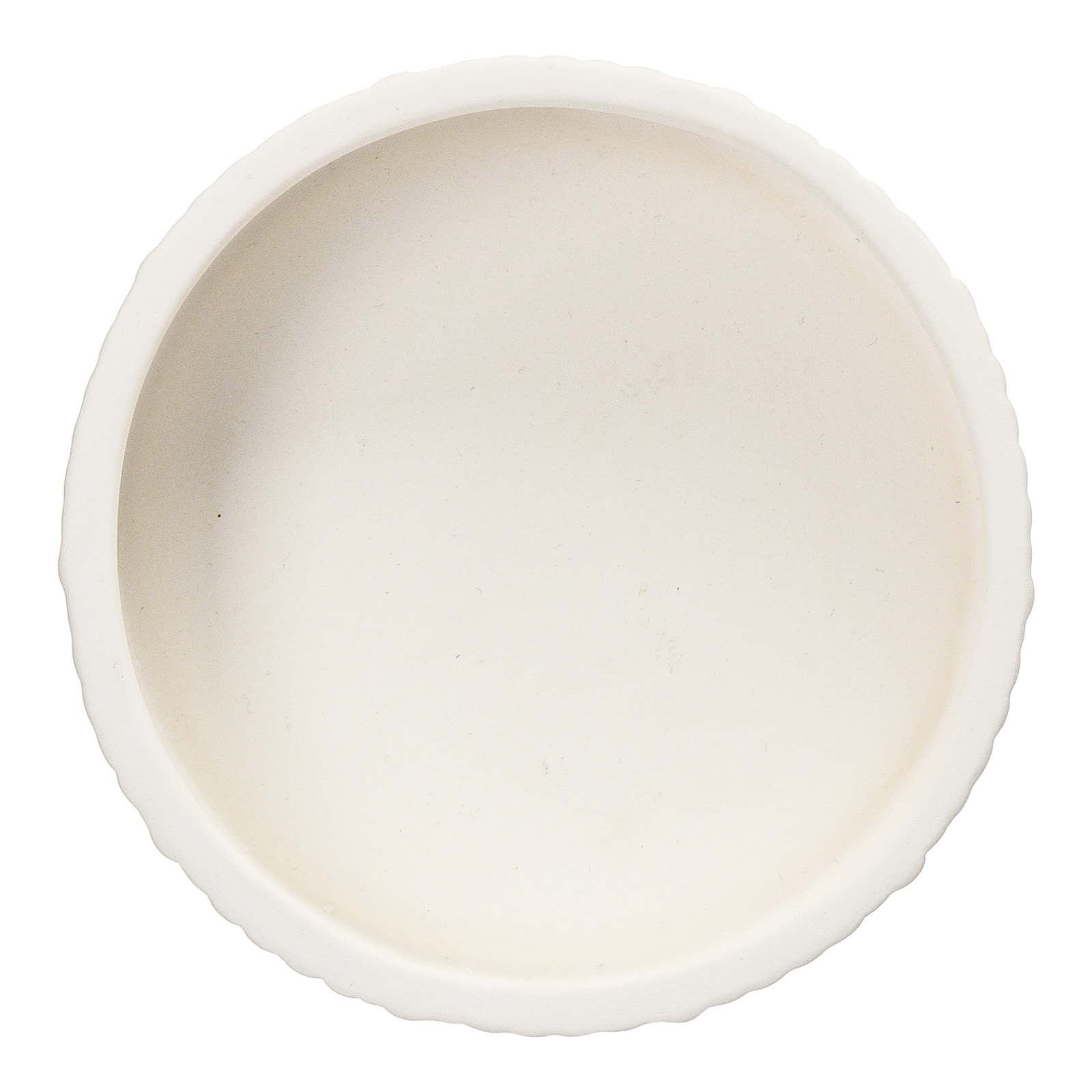 Kerzenteller Notches Weiß, ⌀ 10.5 cm, H 20 mm