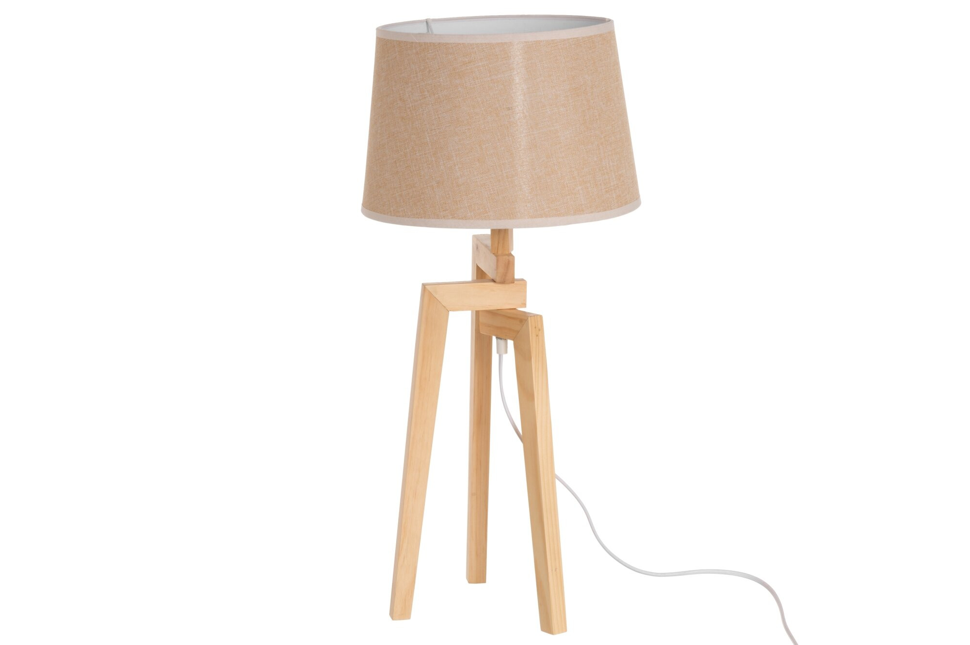 Lampa stołowa z lnianym abażurem, 66 cm