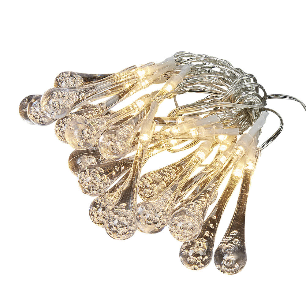 Guirlande intérieur forme goutte 20 LED blanc chaud