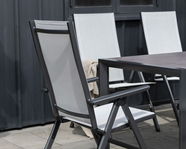 Frankie-Eden 7 Piece Dining Setting (Gunmetal Grey)
