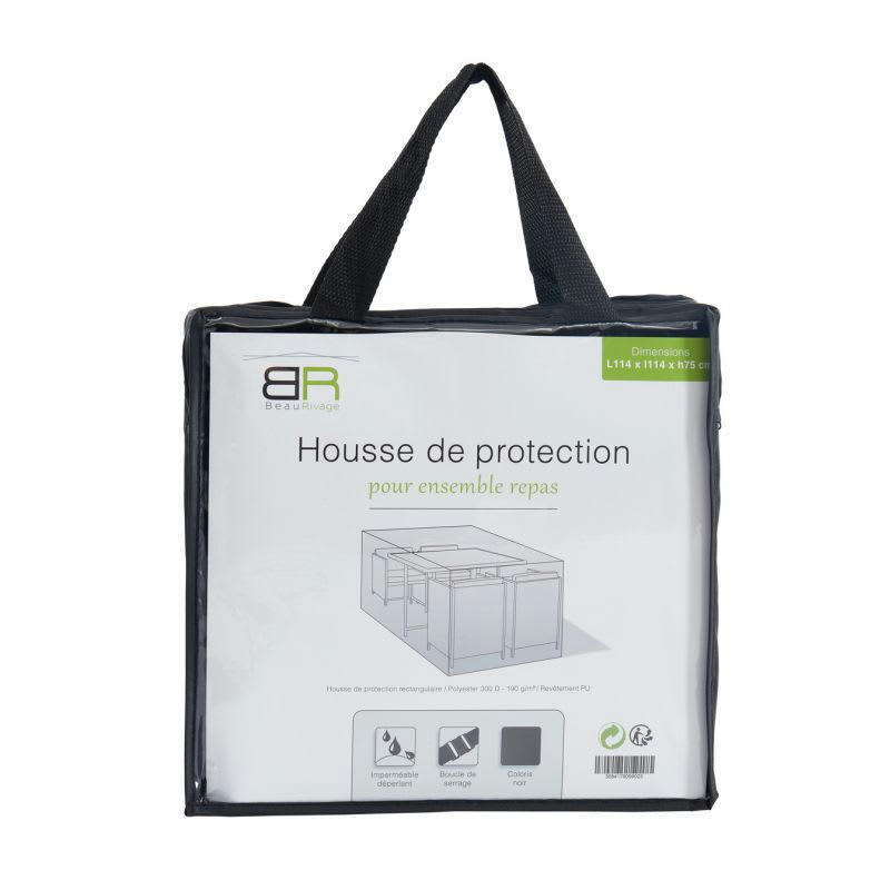 HOUSSE - Housse de protection pour ensemble repas 4 places noir