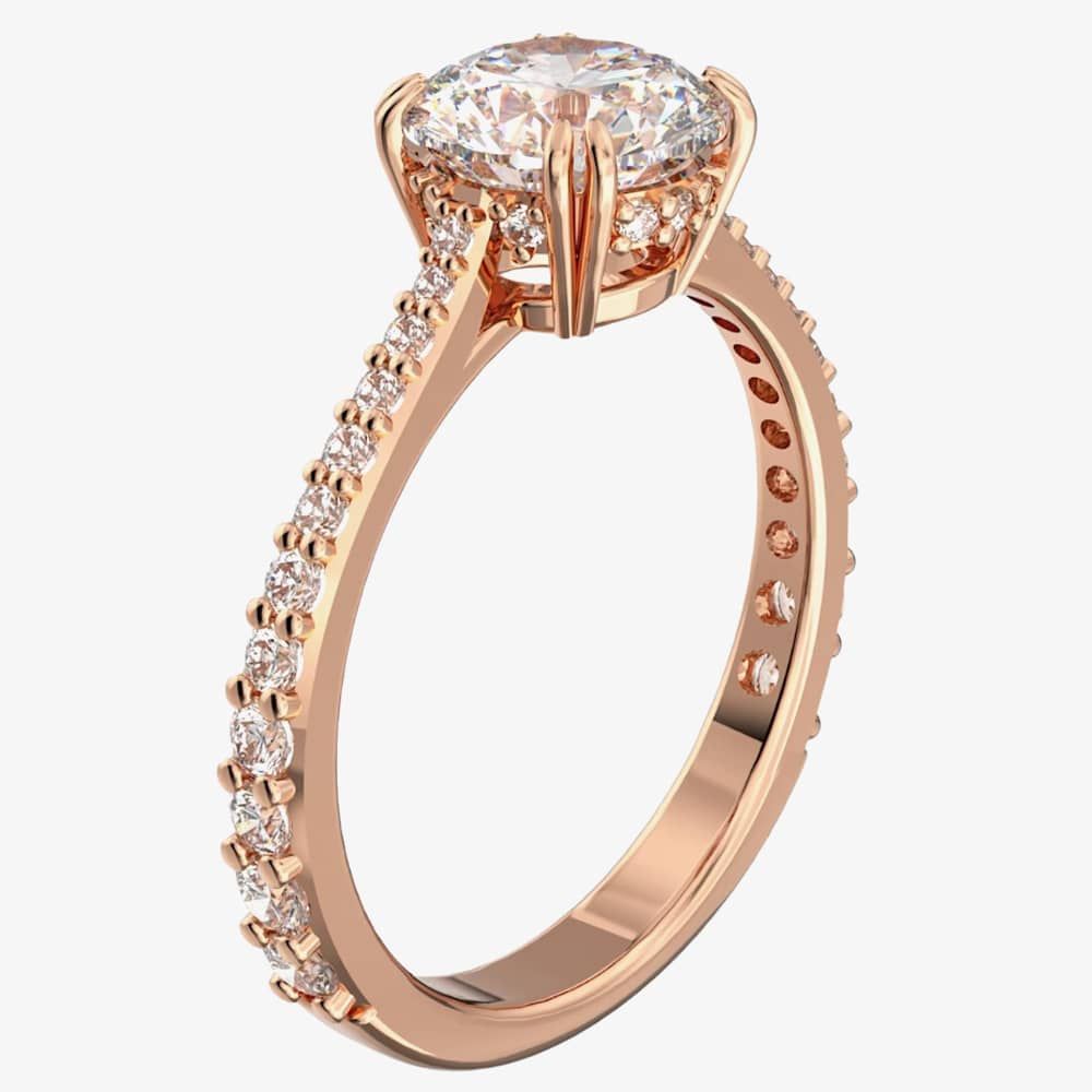 Swarovski Ladies Constella Rose Gold Plated Cocktail Ring 5642645 58
