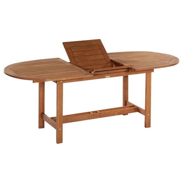 Ausziehtisch, BxHxT: 90 x 75 x 160 cm, Tischplatte: Eukalyptusholz