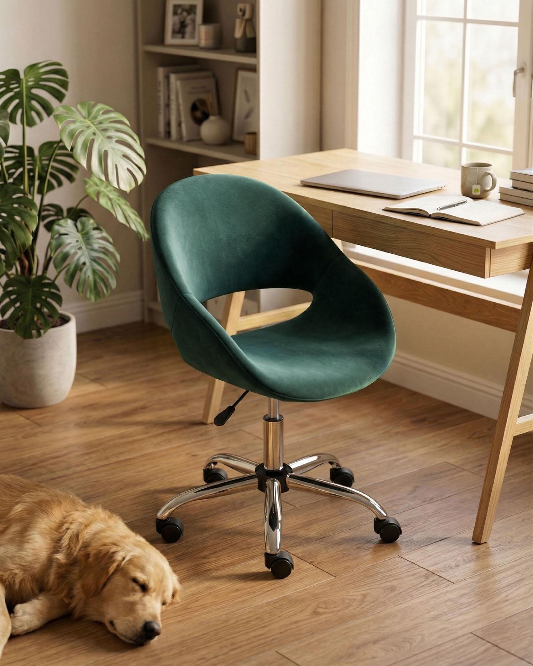 Desk Chair SELMA Velvet Emerald Green
