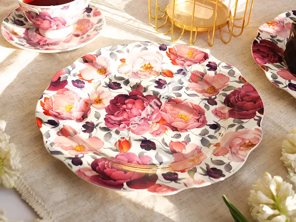 Kpl. 2 talerzy obiadowych Duo - Spring roses white 15.SPR-W.K2TP