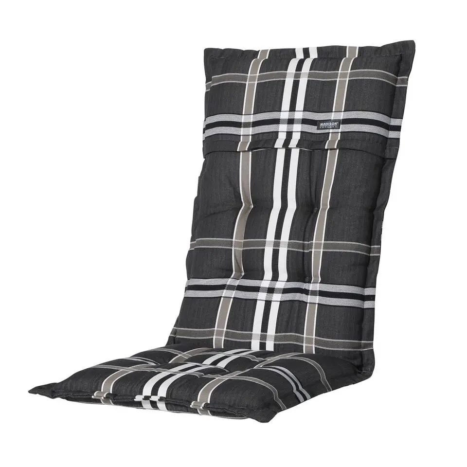 Madison - Tuinstoelkussen Hoge Rug Nils taupe - Ca. 123x50 cm - Set van 4