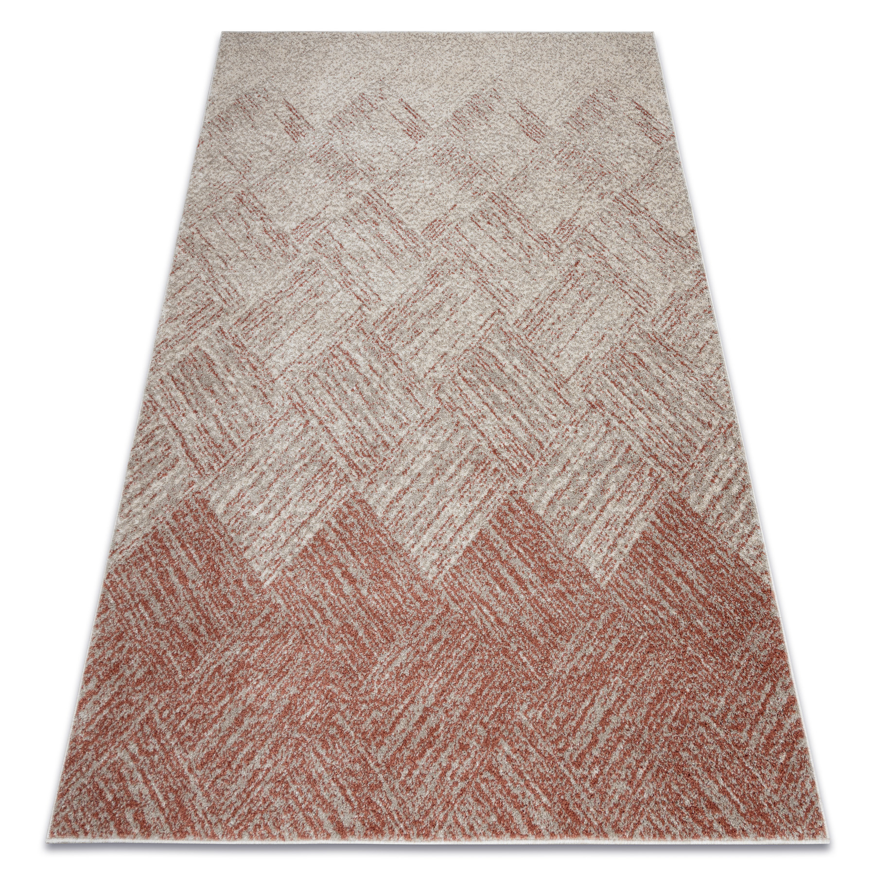 Dywan FUSION 9775 krem / terakota - Geometryczny, nowoczesny, 80x150 cm