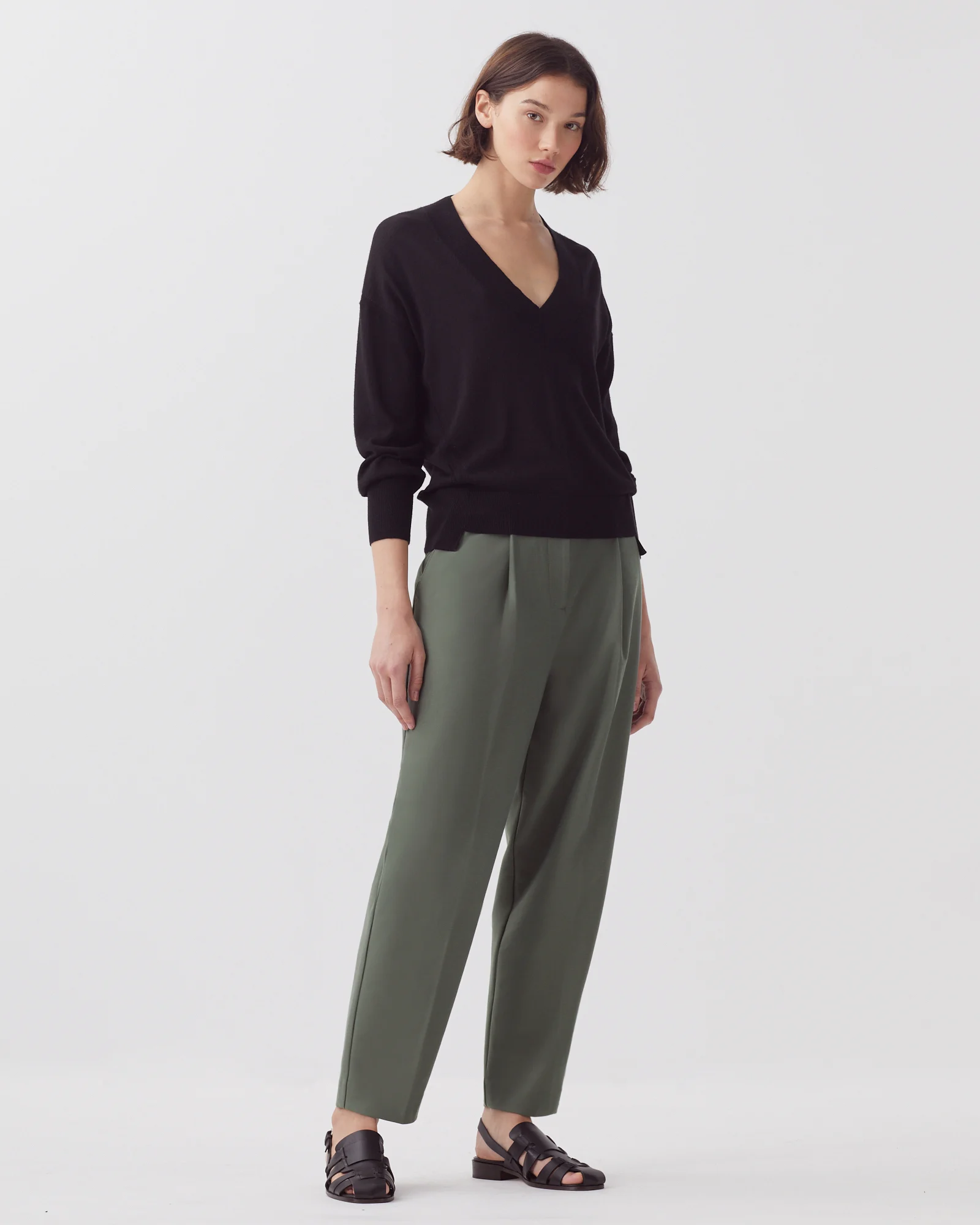 Pull col V à manches longues