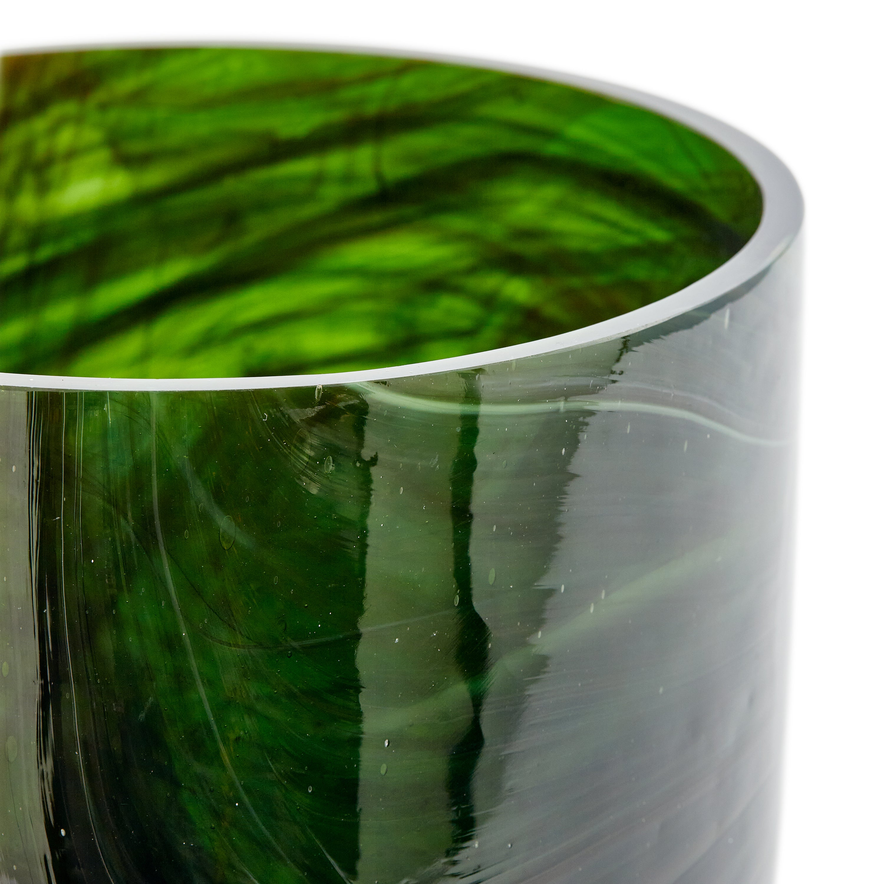 POLSPOTTEN Marbled Vaas Ø 20 cm - Dark Green