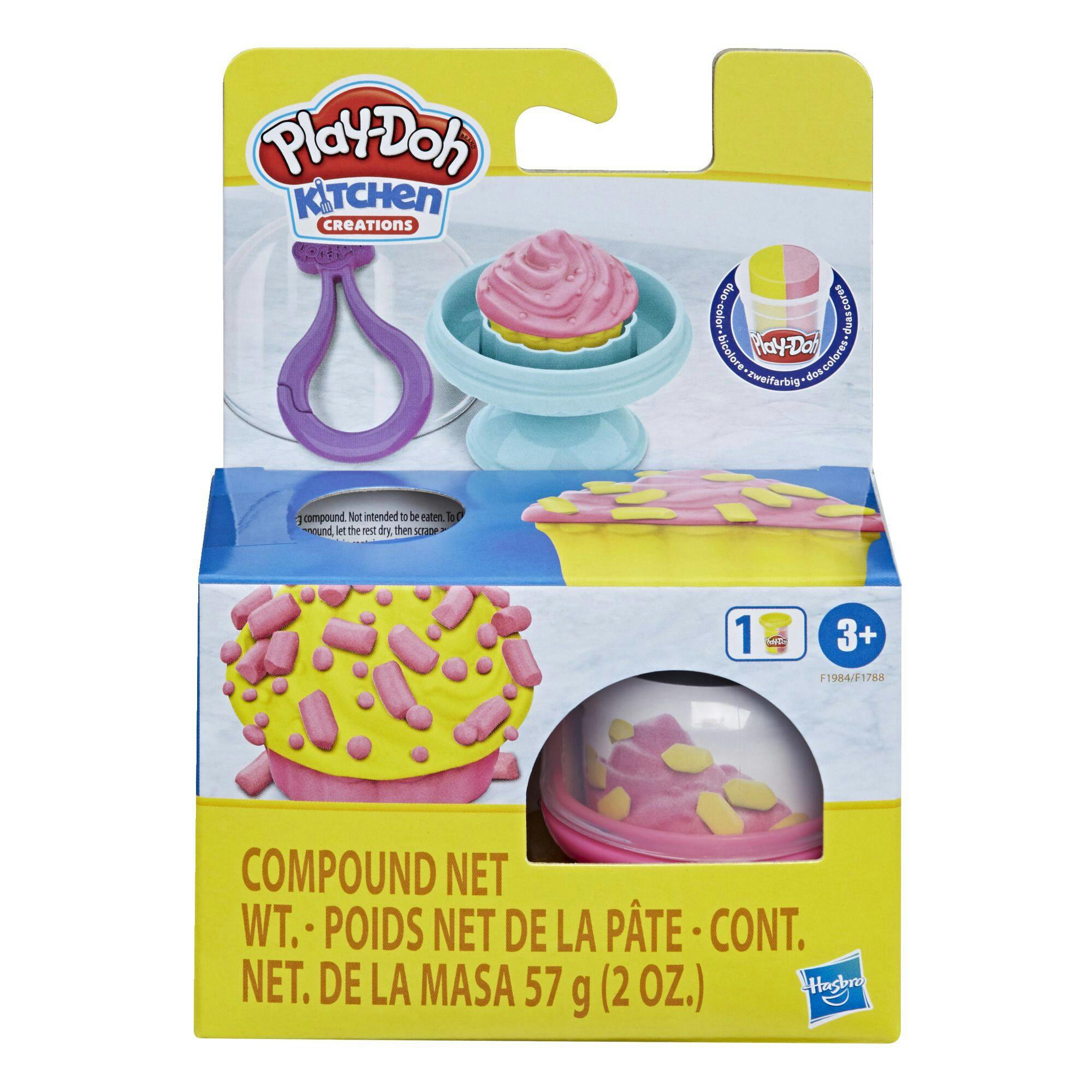 Play-Doh Kitchen Creations Cupcakes & Macaron Compound Set, Assorted Colours, 2 oz, Ages 3+