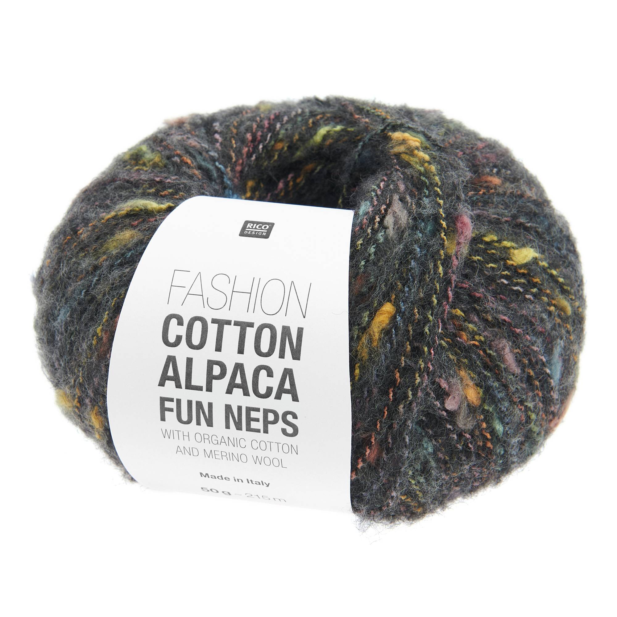 Rico Fashion Black Cotton Alpaca Fun Neps 50g