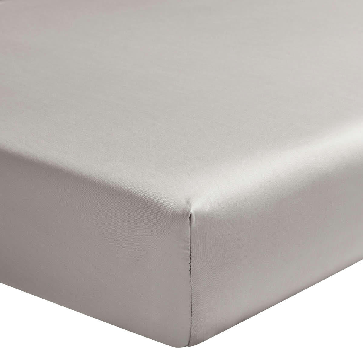 TEOPHILE - Drap housse en satin de coton lune 140x200