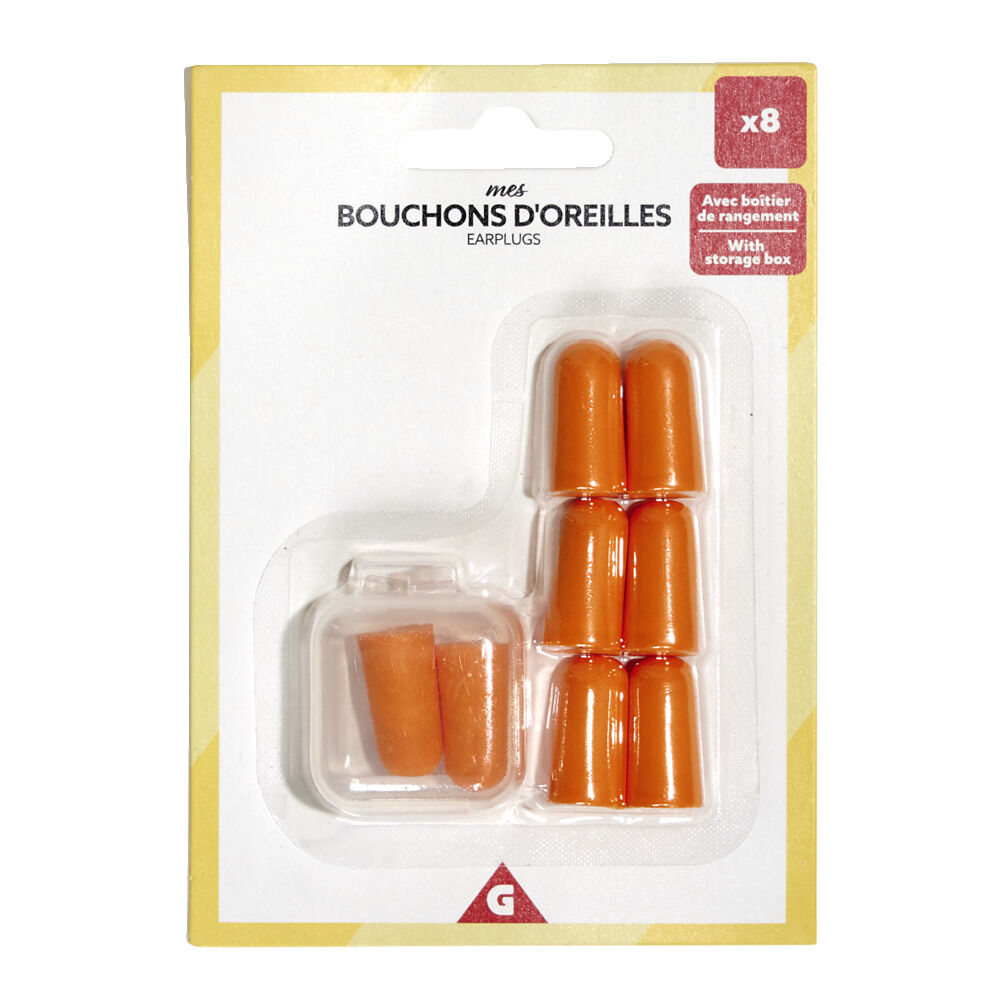 Bouchons d'oreilles x8 avec boÎtier de rangement