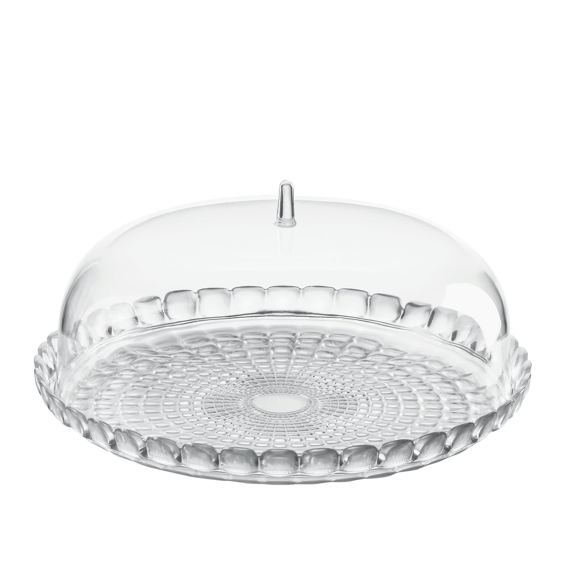 TIFFANY - Grand plat à gâteau en acrylique transparent avec cloche 36 cm