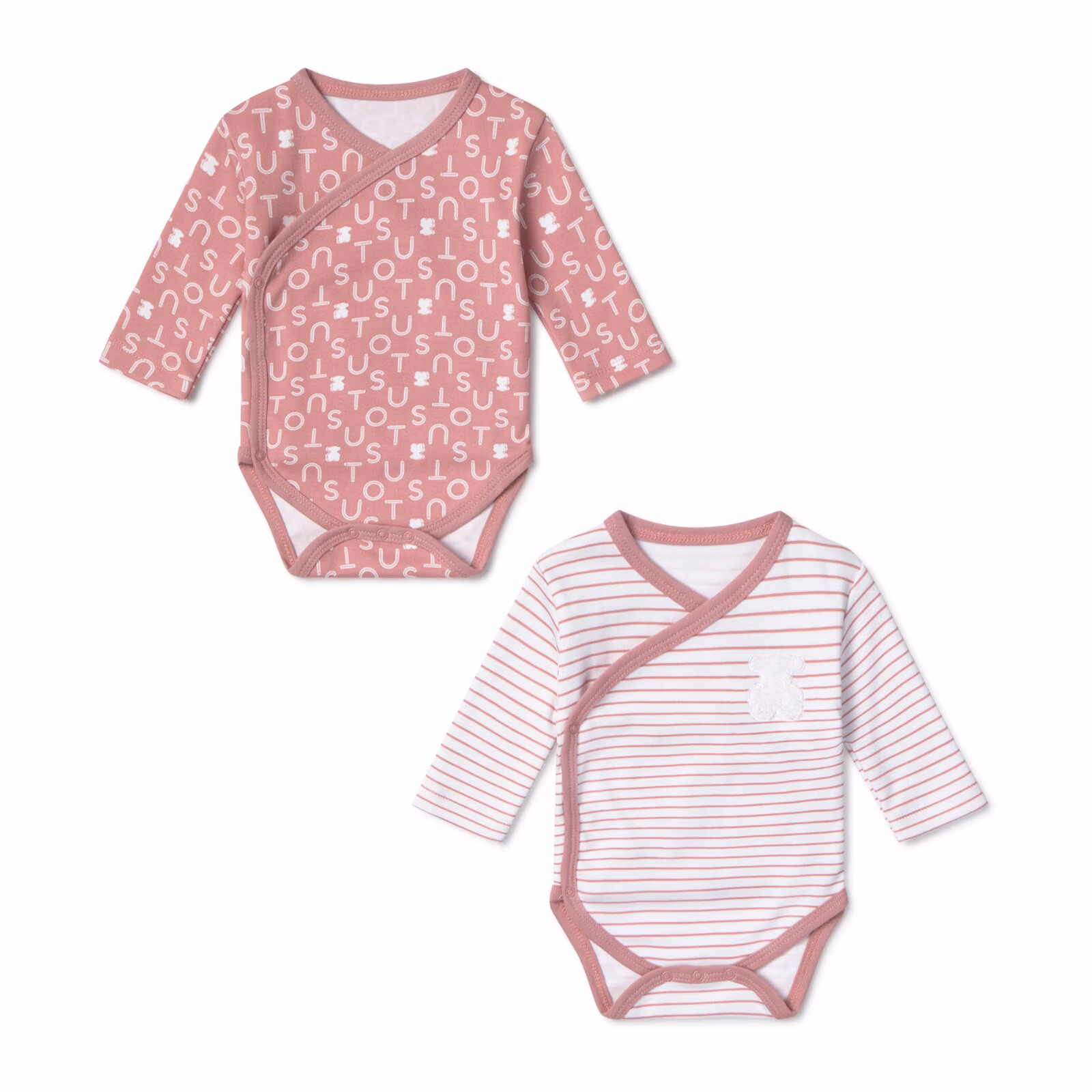 Pack de bodys de bebé cruzados Soft rosa