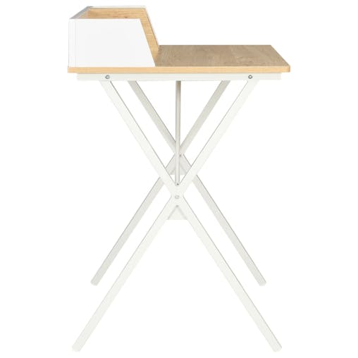 NNEVL Desk White and Natural 80x50x84 cm