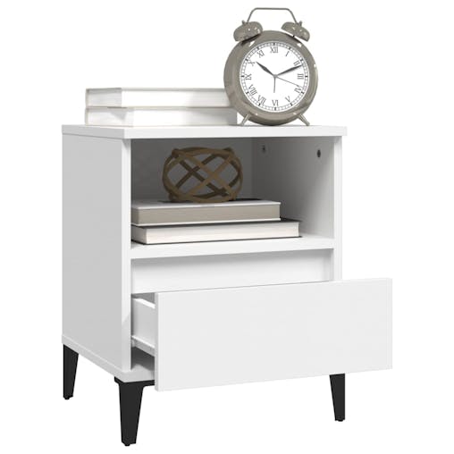 NNEVL Bedside Cabinet White 40x35x50 cm