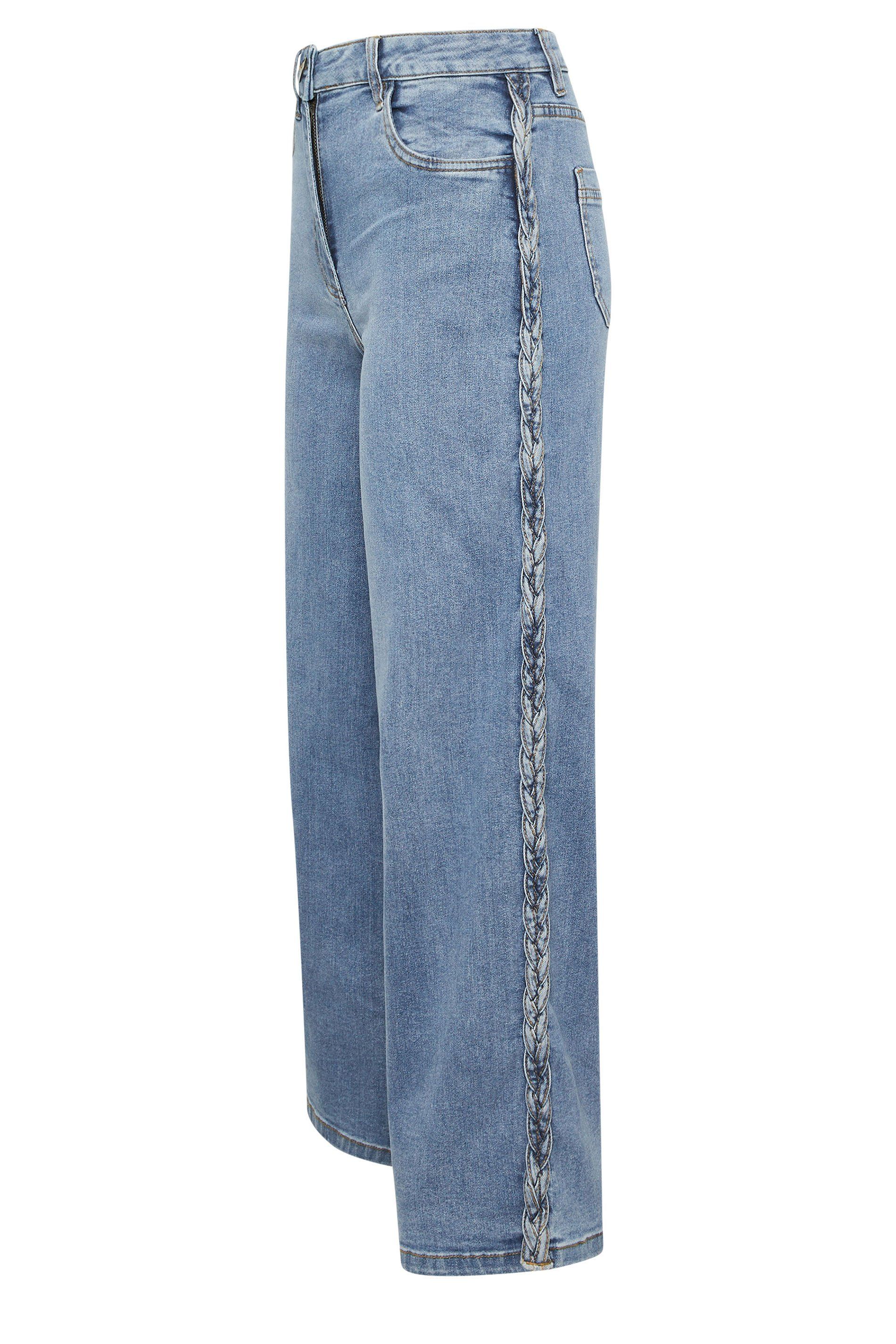 PixieGirl Petite Plait Detail Wide Leg Jeans